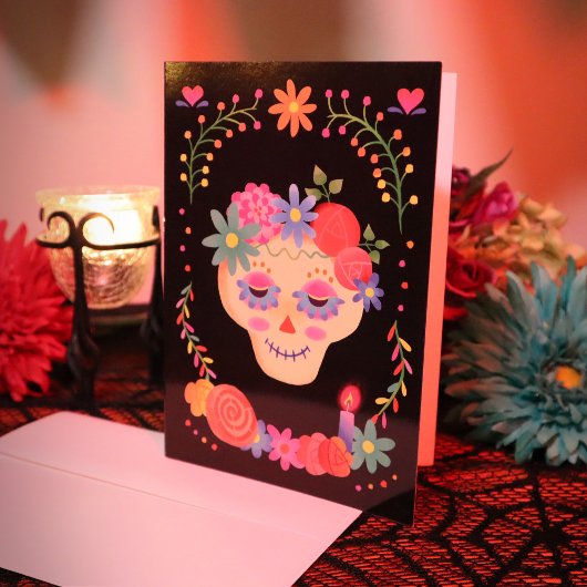 Dia de los Muertos Sugar Skull Sympathy Kaart