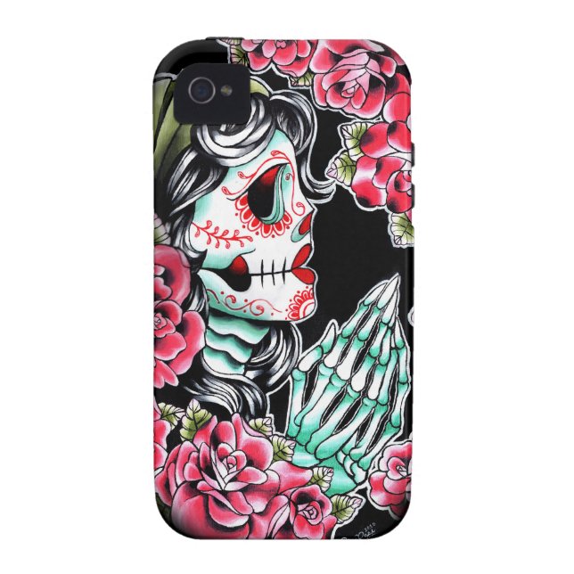Dia De Los Muertos Sugar Skull Tattoo Flash Case-Mate iPhone Case (Achterkant)