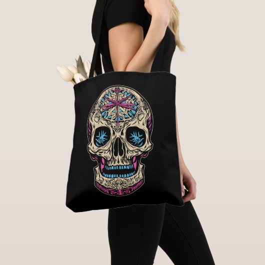 Dia De Los Muertos Sugar Skull Tote Bag (Dichtbij)