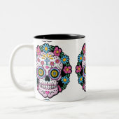 Dia de los Muertos Sugar Skull Tweekleurige Koffiemok (Links)