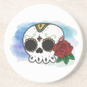 Dia de los Muertos Sugar Skull Zandsteen Onderzetter (Voorkant)