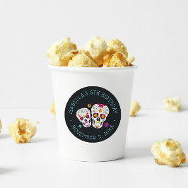 Dia de los Muertos Sugar Skulls Birthday Party Ronde Sticker