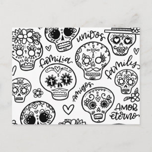 Dia De Los Muertos - Sugar Skulls Coloring Briefkaart