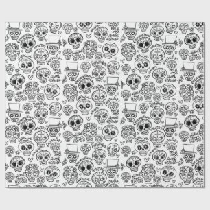 Dia de Los Muertos Sugar Skulls - Volwassenkleur Cadeaupapier