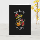 Dia de los Muertos - Sugar Snoep Skull Kaart (Gele Bloem)