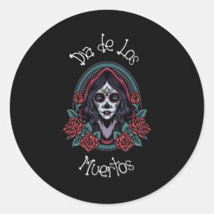 Dia de los Muertos - Sugar Snoep Skull Ronde Sticker