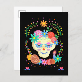 Día de los Muertos Suiker Schedel Briefkaart