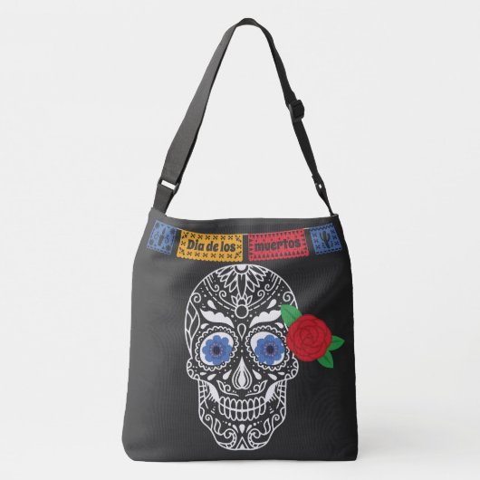 Día De Los Muertos Suiker Schedel Crossbody Tas (Achterkant)