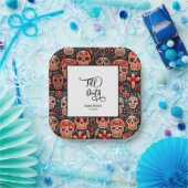 Dia De Los Muertos Suiker Schedel verlovingsfeestj Papieren Bordje (Feest)