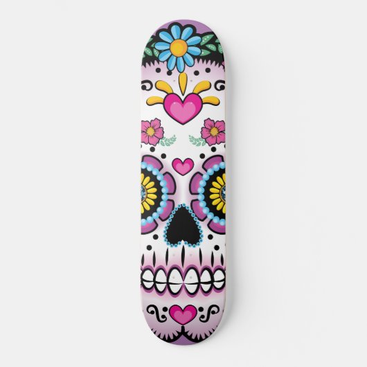 Dia de los Muertos Suiker Skull Persoonlijk Skateboard (Voorkant)