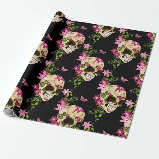 Dia De Los Muertos (Suikerschedel) Cadeaupapier (Uitgerold)