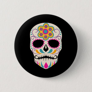 Dia de los Muertos Suikerschedel Spaanse Dag van d Ronde Button 5,7 Cm