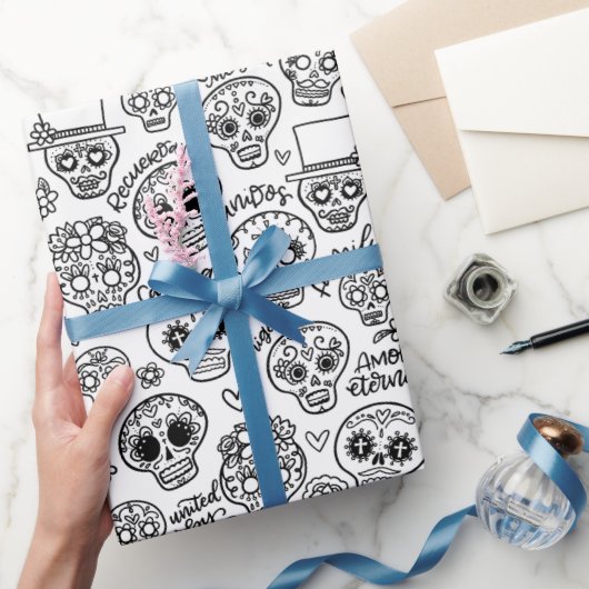 Dia de Los Muertos Suikerschedels - Kleurstoffen Cadeaupapier (Geschenken)