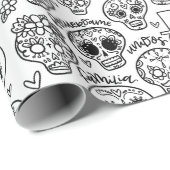 Dia de Los Muertos Suikerschedels - Kleurstoffen Cadeaupapier (Rol Hoek)