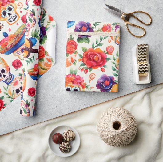 Dia de los Muertos symbolen patroon Cadeaupapier (Crafts)