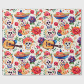 Dia de los Muertos symbolen patroon Cadeaupapier (Vlak)