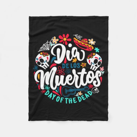 Dia De Los Muertos T-shirt Dag Van De Overheid Fleece Deken (Voorkant)