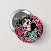 Dia De Los Muertos Tattoo Flash Ronde Button 5,7 Cm (Voorkant /achterkant)