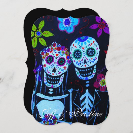 DIA DE LOS MUERTOS TE AMO BRUILOFT KAART (Voorkant / Achterkant)