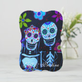 DIA DE LOS MUERTOS TE AMO BRUILOFT KAART (Staand voorkant)
