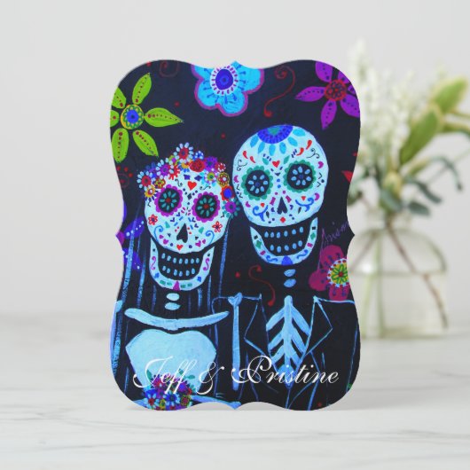DIA DE LOS MUERTOS TE AMO BRUILOFT KAART (Staand voorkant)