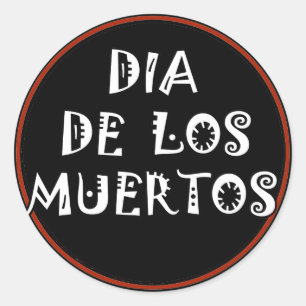 DIA DE LOS MUERTOS Tekstontwerp Ronde Sticker