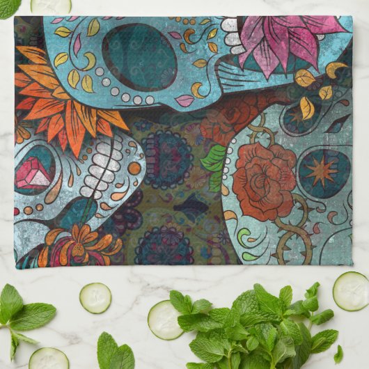 Dia De Los Muertos Theedoek (Gevouwen)