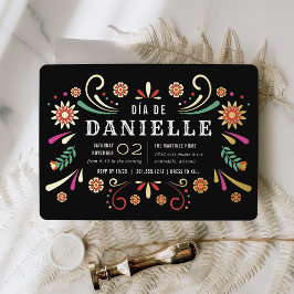 Día de los Muertos Theme Birthday Party Folie Uitnodiging