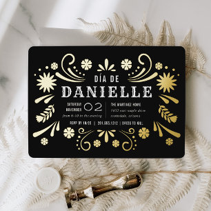 Día de los Muertos Theme Birthday Party Folie Uitnodiging