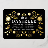 Día de los Muertos Theme Birthday Party Folie Uitnodiging (Voorkant)