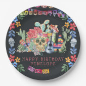 Día de los Muertos Theme Persoonlijk Papieren Bordje (Voorkant)
