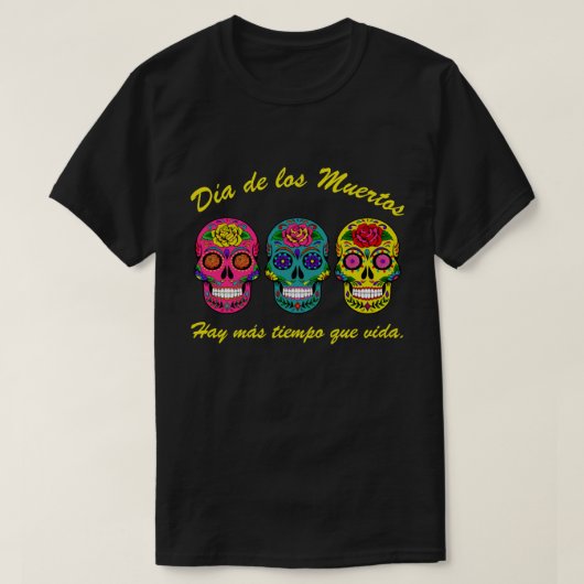 Día de los Muertos Three Sugar Skulls Halloween T-shirt (Design voorkant)