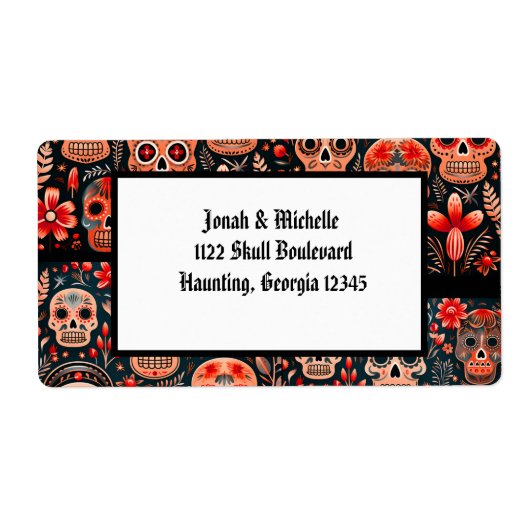 Día de los muertos Till Death Engagement Party Etiket (Voorkant)