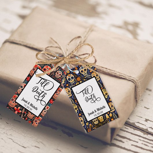 Día de los muertos tot de dood feest of bruiloft cadeaulabel