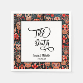 Día de los muertos tot de dood feest of bruiloft servet