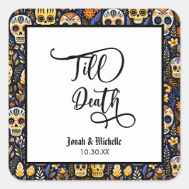 Día de los muertos Tot de Dood Verloving Feestje  Vierkante Sticker