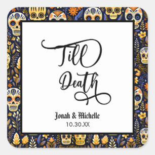 Día de los muertos Tot de Dood Verloving Feestje  Vierkante Sticker