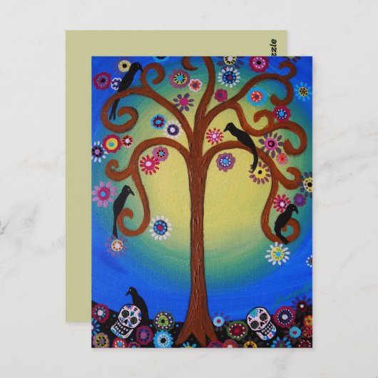 DIA DE LOS MUERTOS TREE BRIEFKAART (Voorkant / Achterkant)