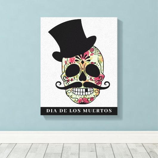DIA DE LOS MUERTOS Uitgerekt Canvas Print (Insitu (Houten vloer))