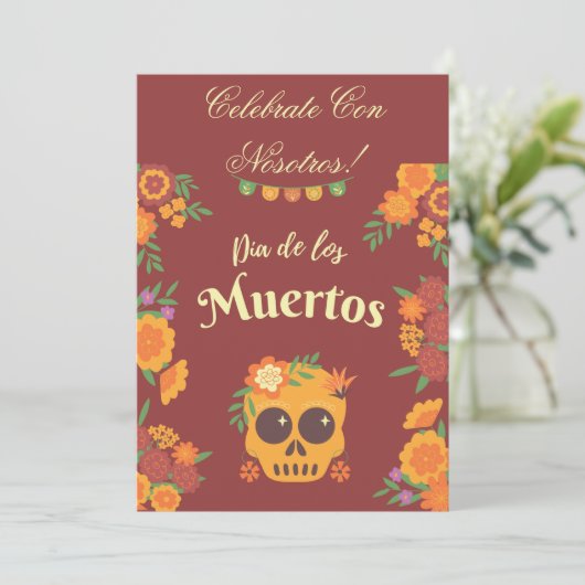 DIA DE LOS MUERTOS uitnodiging (Staand voorkant)