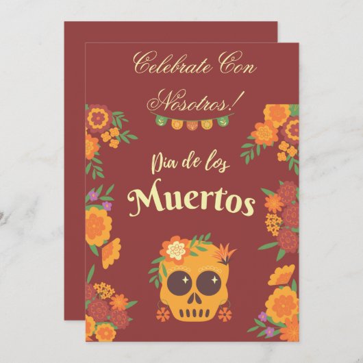 DIA DE LOS MUERTOS uitnodiging (Voorkant / Achterkant)