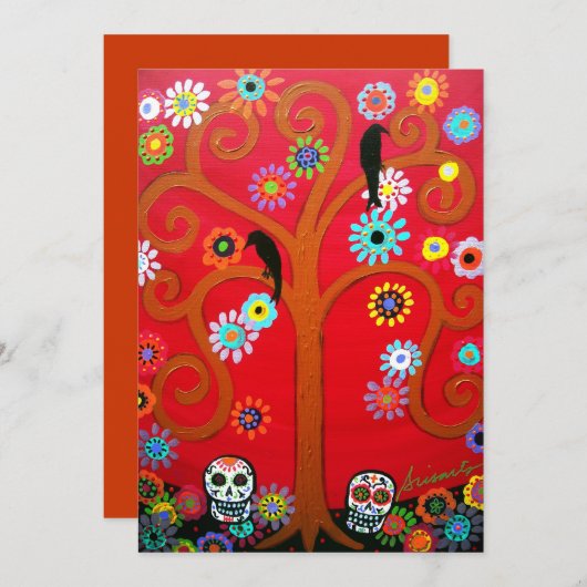 DIA DE LOS MUERTOS UITNODIGING (Voorkant / Achterkant)