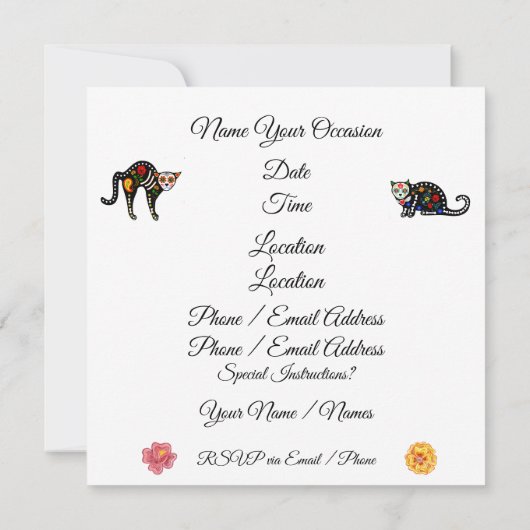 Dia De Los Muertos Uitnodiging - Dag van de Doden (Achterkant)