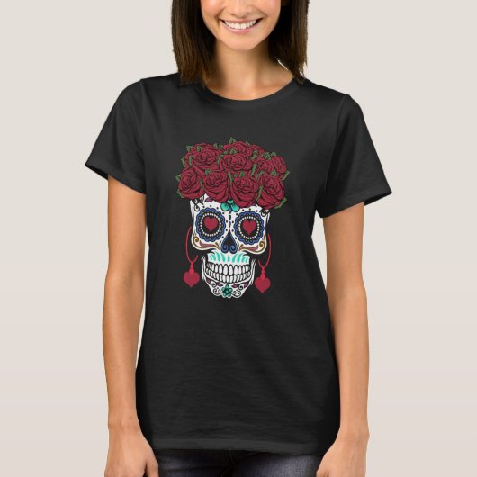 Dia De Los Muertos Valentines Day Roses Valentine T-shirt (Voorkant)