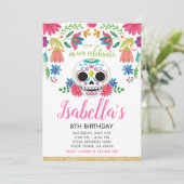 Dia de los Muertos Verjaardag Uitnodiging (Staand voorkant)