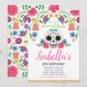 Dia de los Muertos Verjaardag Uitnodiging