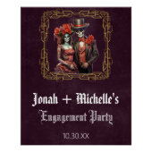 Día de los Muertos Verlovingsfeest Welkomstbord Perfect Poster (Voorkant)