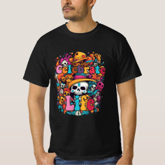 Dia de los muertos, vier het leven t-shirt