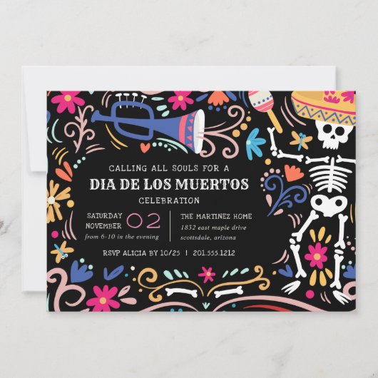 Día de los Muertos viering Kaart (Voorkant)