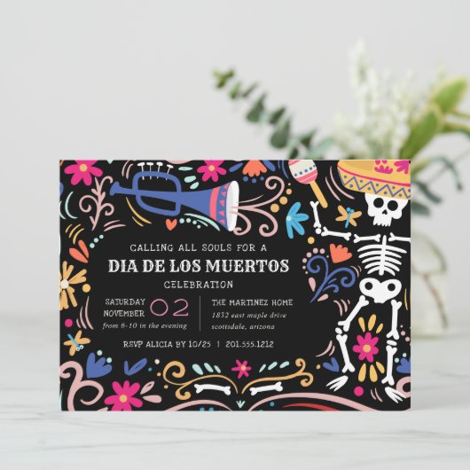 Día de los Muertos viering Kaart (Staand voorkant)